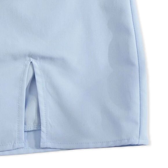 🆕Split Hem Baby Blue Side Zipper Mini Skirt - Picture 6 of 7